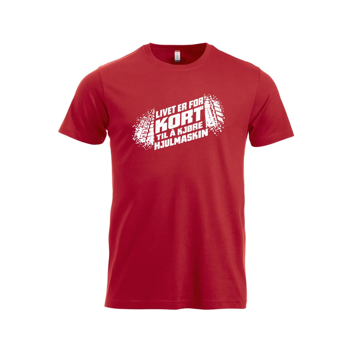 Hjulmaskin T-skjorte – Rød – foran