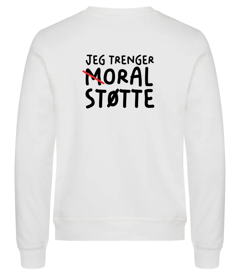 Moral Støtte Genser – Hvit – bak