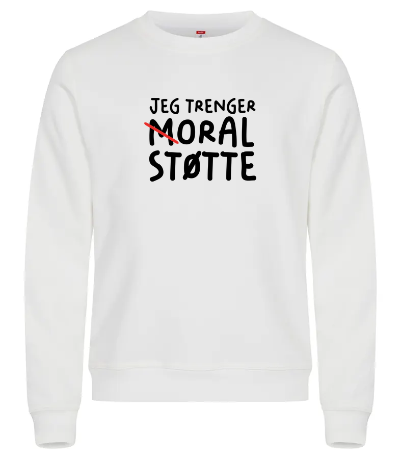 Moral Støtte Genser – Hvit – foran