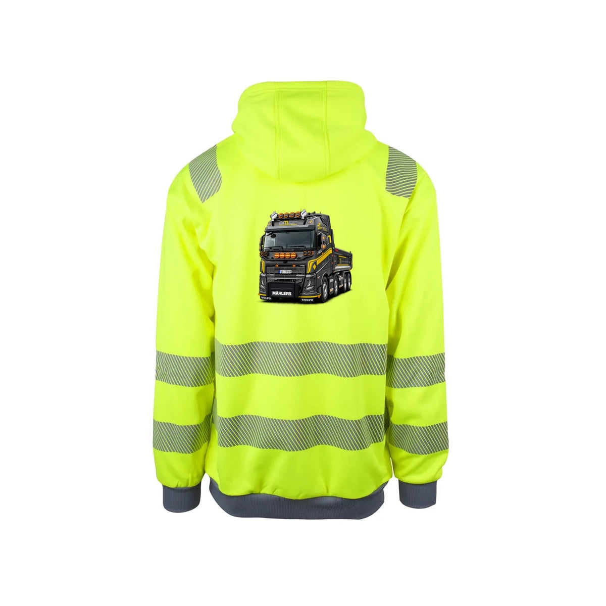 Bjøringsøy Maskin Reflekshoodie – Safety Gul – bak