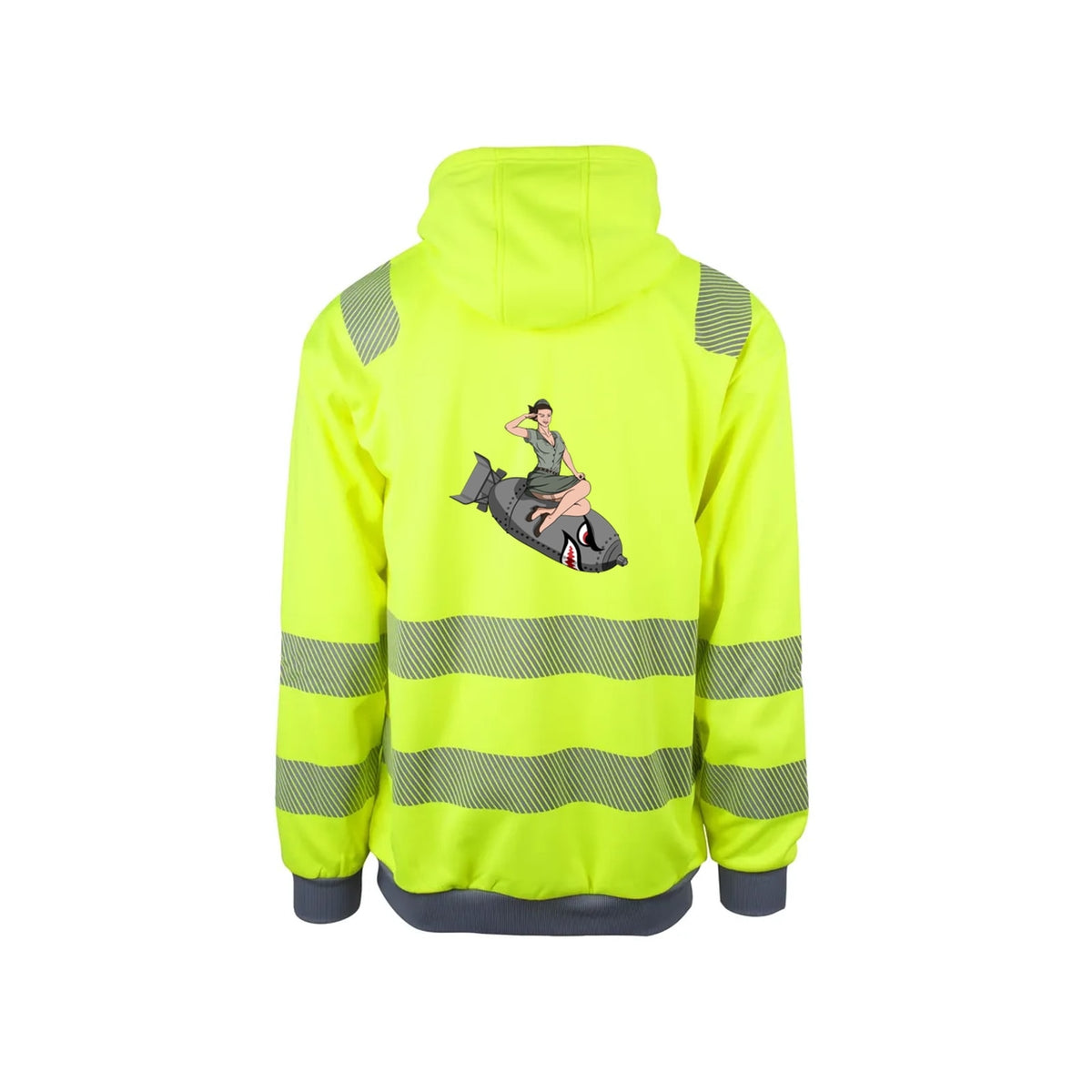 BomberChick Reflekshoodie – Safety Gul – bak