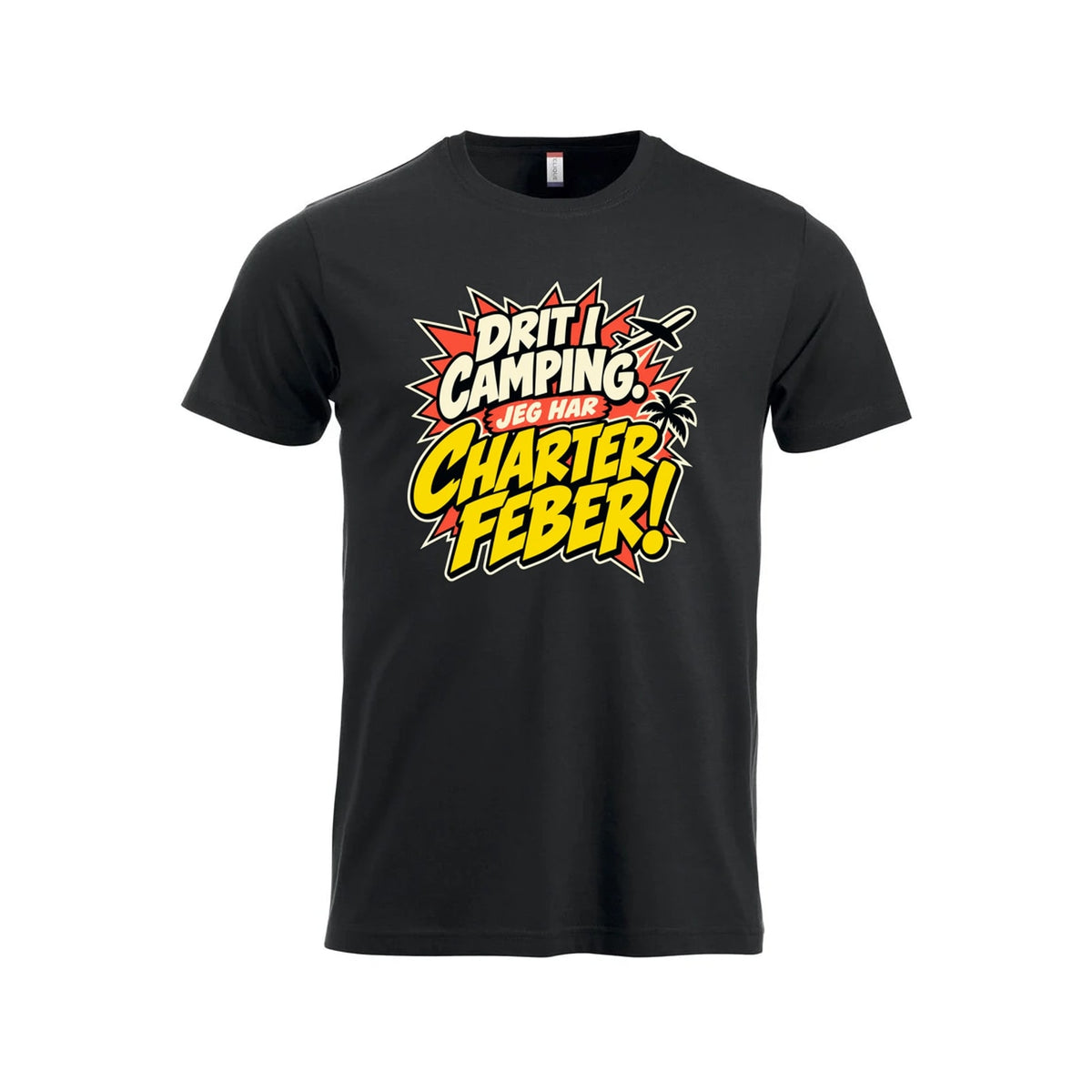 Charterfeber T-skjorte – Sort – foran