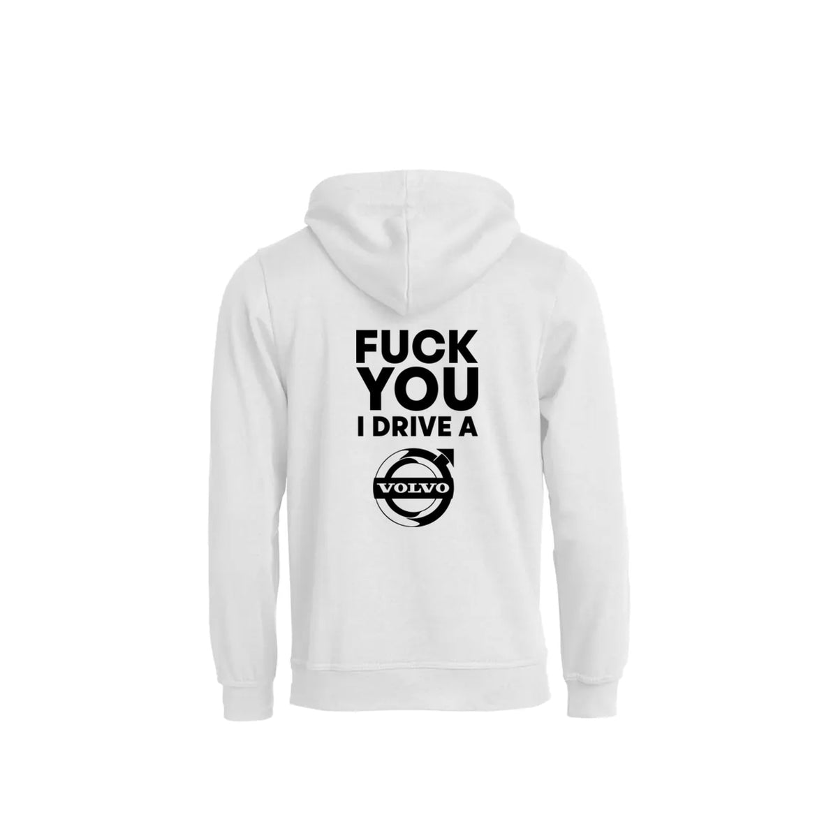 Fuck You I Drive A Volvo HVIT Hettegenser – Hvit – bak