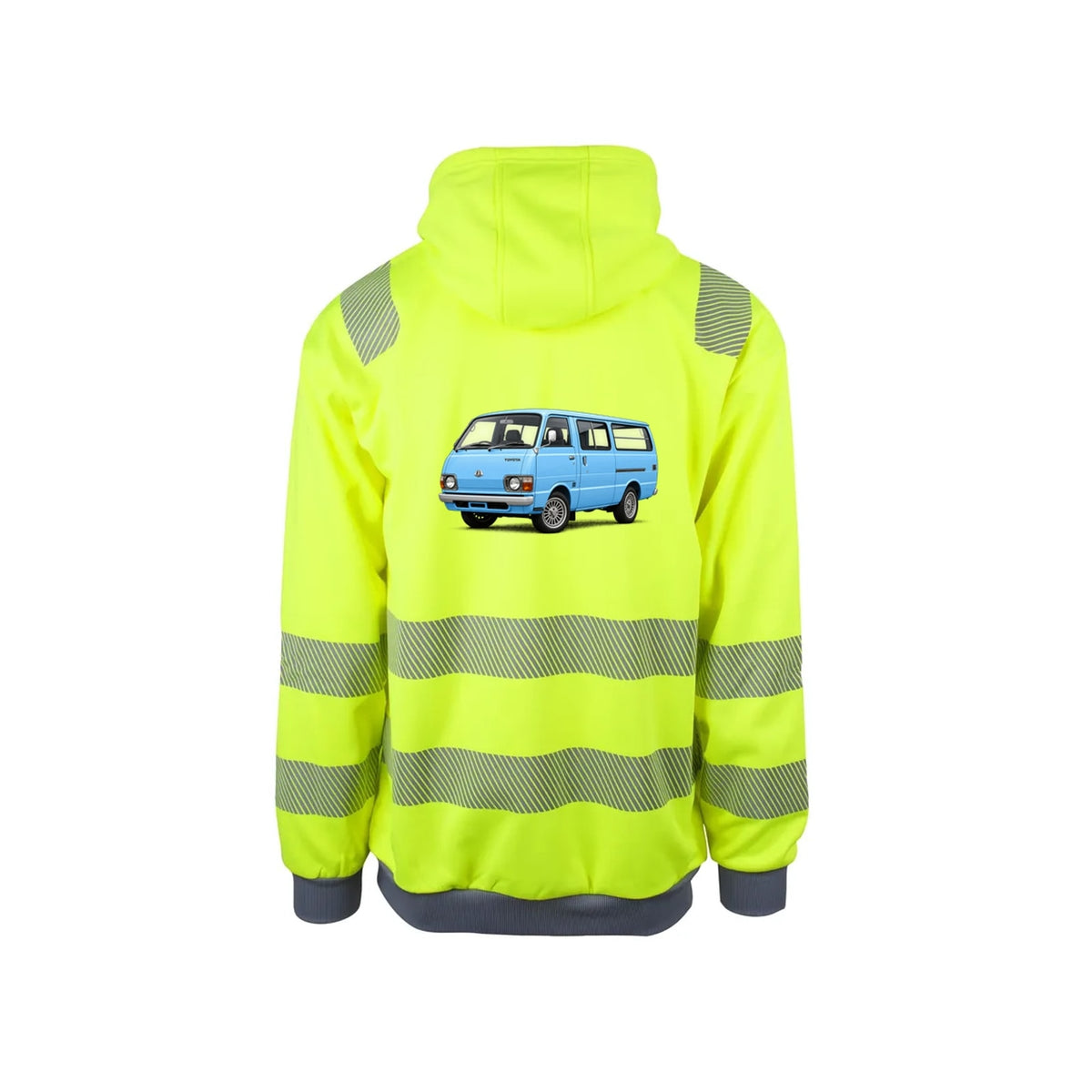 Hiace BabyBlue Reflekshoodie – Safety Gul – bak