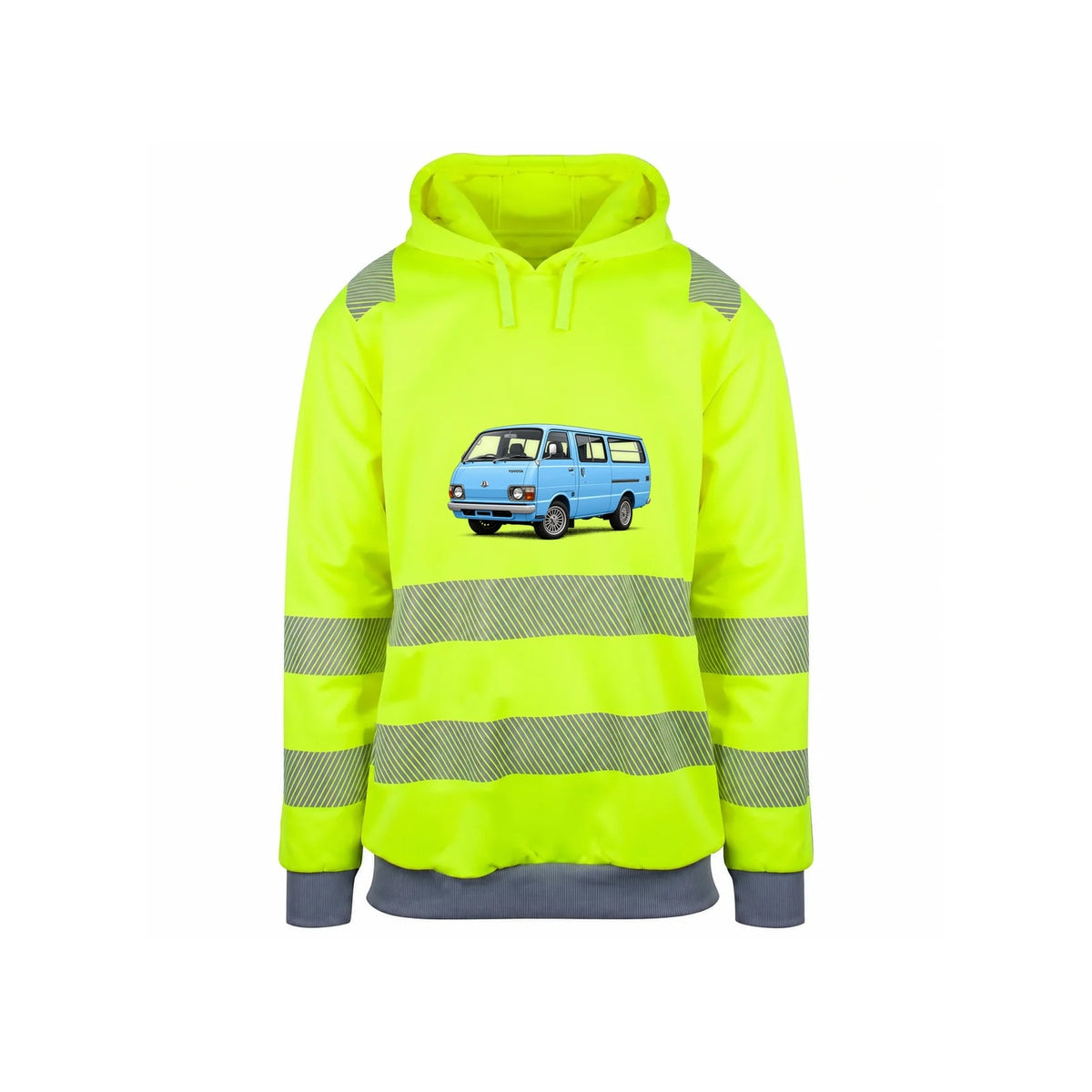 Hiace BabyBlue Reflekshoodie – Safety Gul – foran