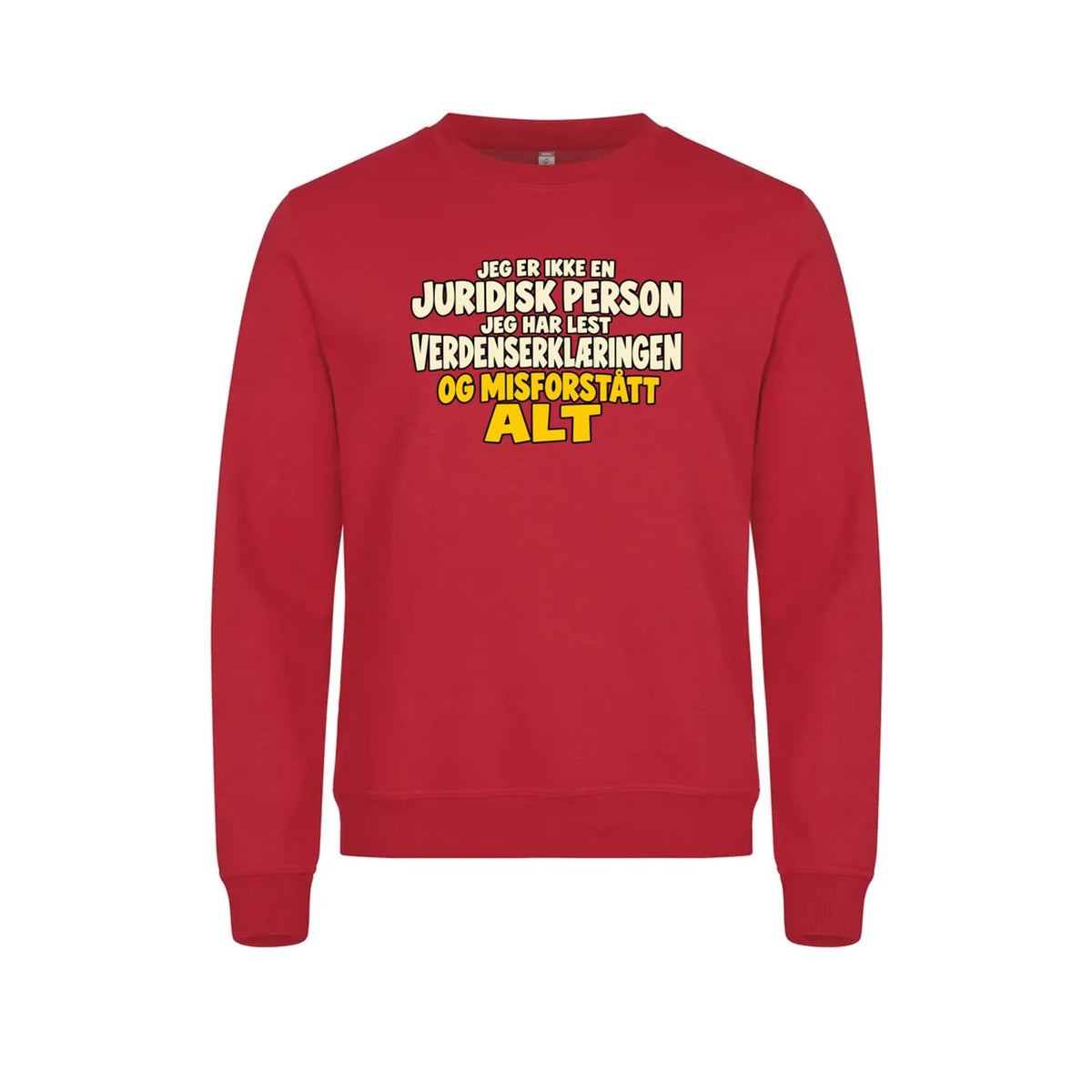 Juridisk Person Genser – Rød – foran