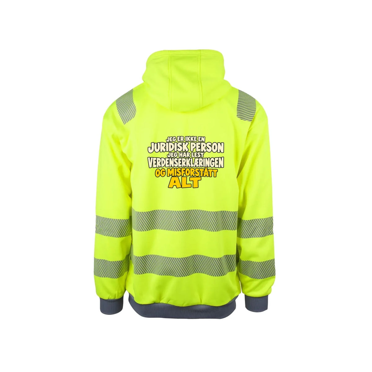 Juridisk Person Reflekshoodie – Safety Gul – bak