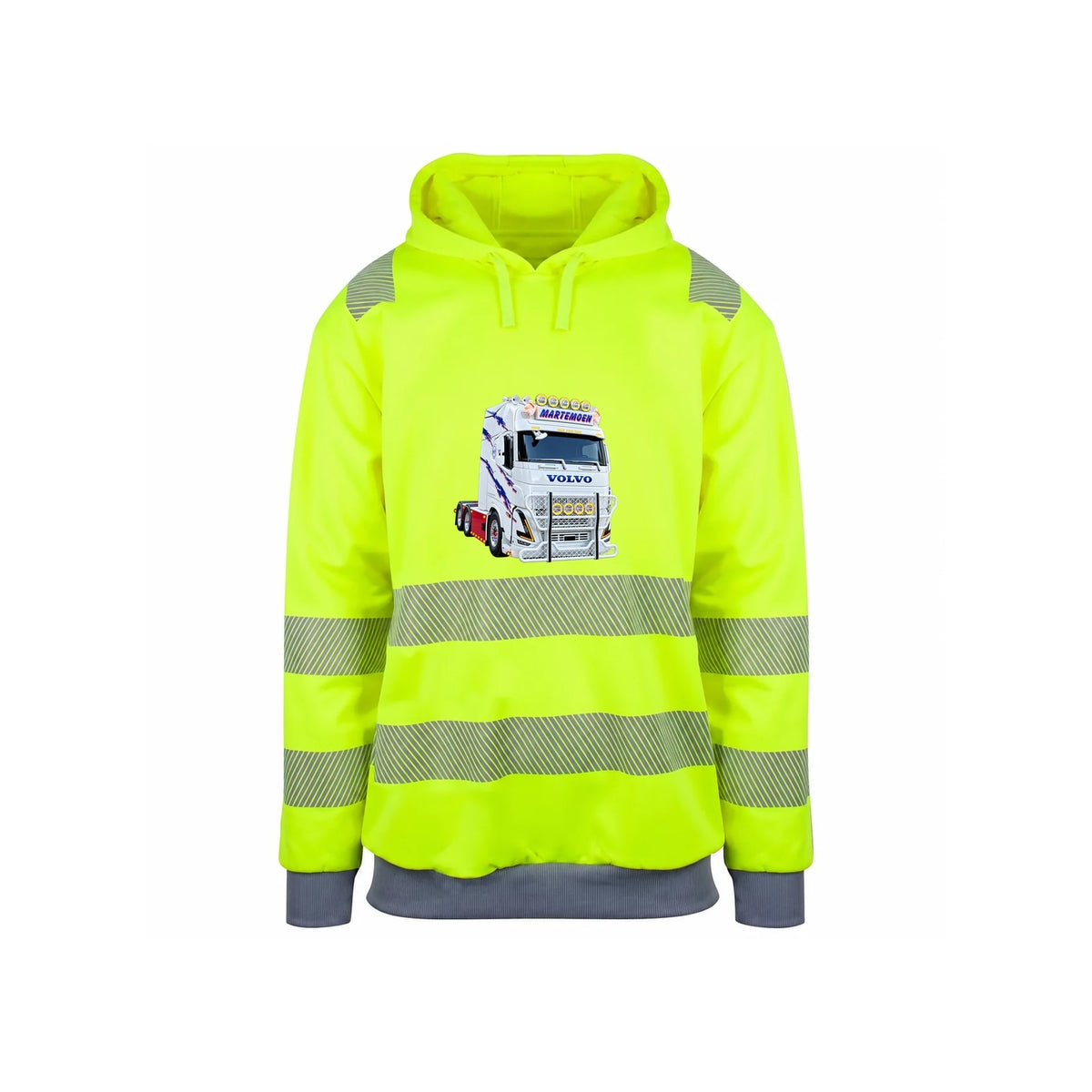 Martemoen Reflekshoodie – Safety Gul – foran