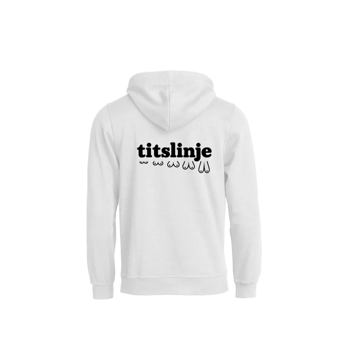 Titslinje Hettegenser – Hvit – bak
