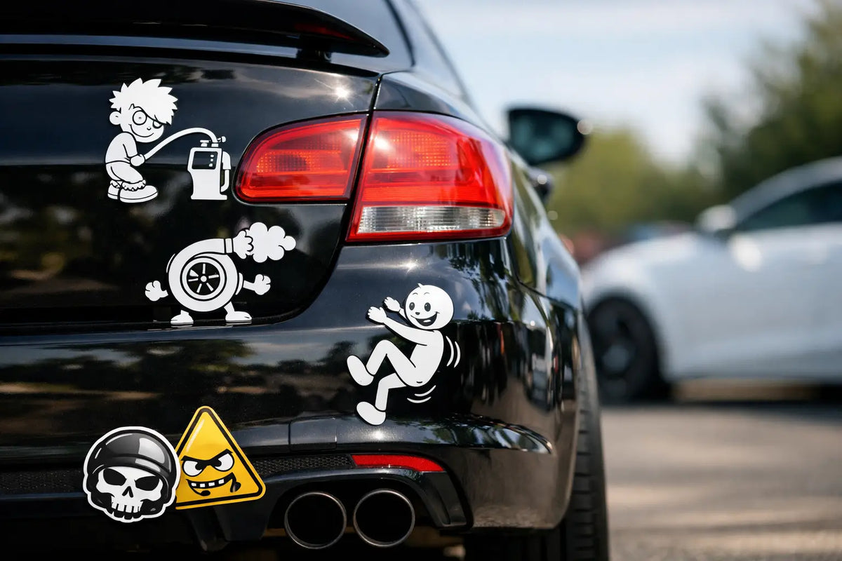 Morsomme stickers til bilentusiaster