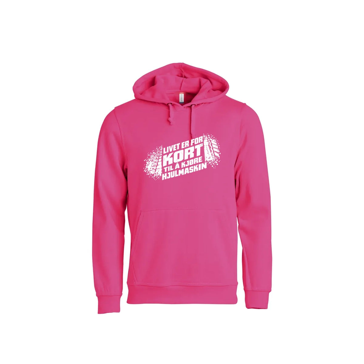 Hjulmaskin Hettegenser – Rosa – foran