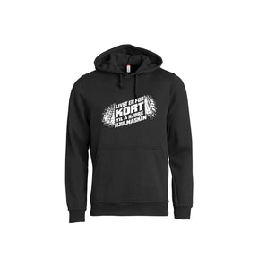 Hjulmaskin Hettegenser – Sort – foran