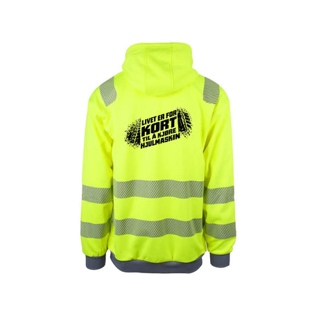 Hjulmaskin Reflekshoodie – Safety Gul – bak