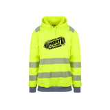 Hjulmaskin Reflekshoodie – Safety Gul – foran