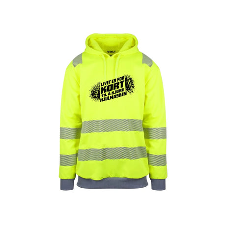 Hjulmaskin Reflekshoodie – Safety Gul – foran