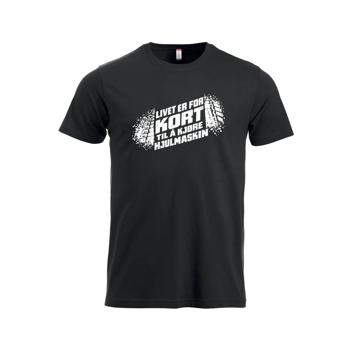 Hjulmaskin T-skjorte – Sort – foran