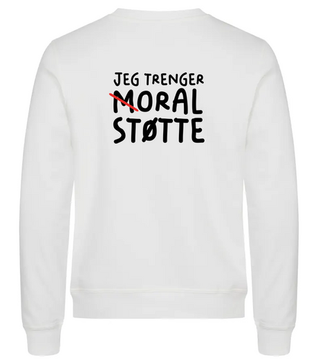 Moral Støtte Genser – Hvit – bak