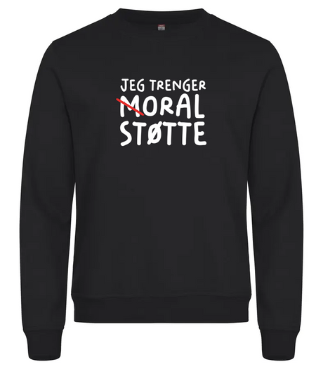 Moral Støtte Genser – Sort – foran