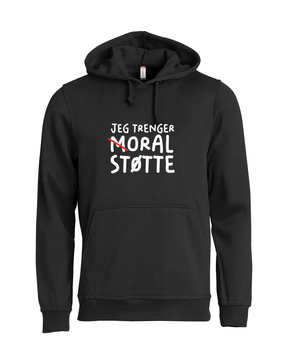 Moral Støtte Hettegenser – Sort – foran