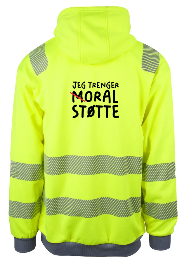 Moral Støtte Reflekshoodie – Safety Gul – bak