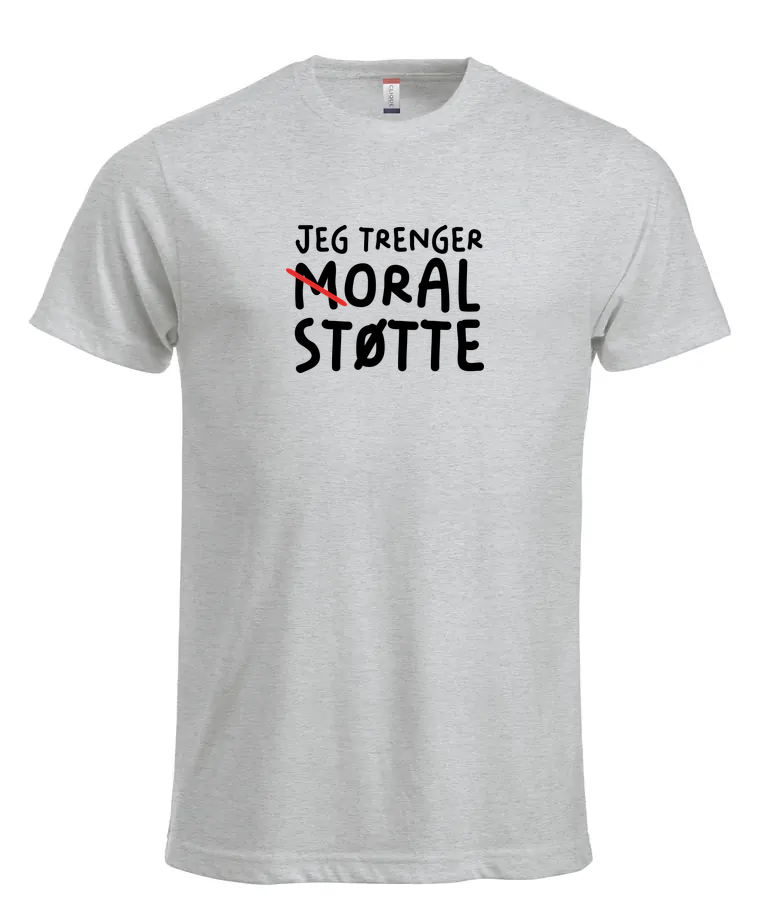 Moral Støtte T-skjorte – Aske – foran