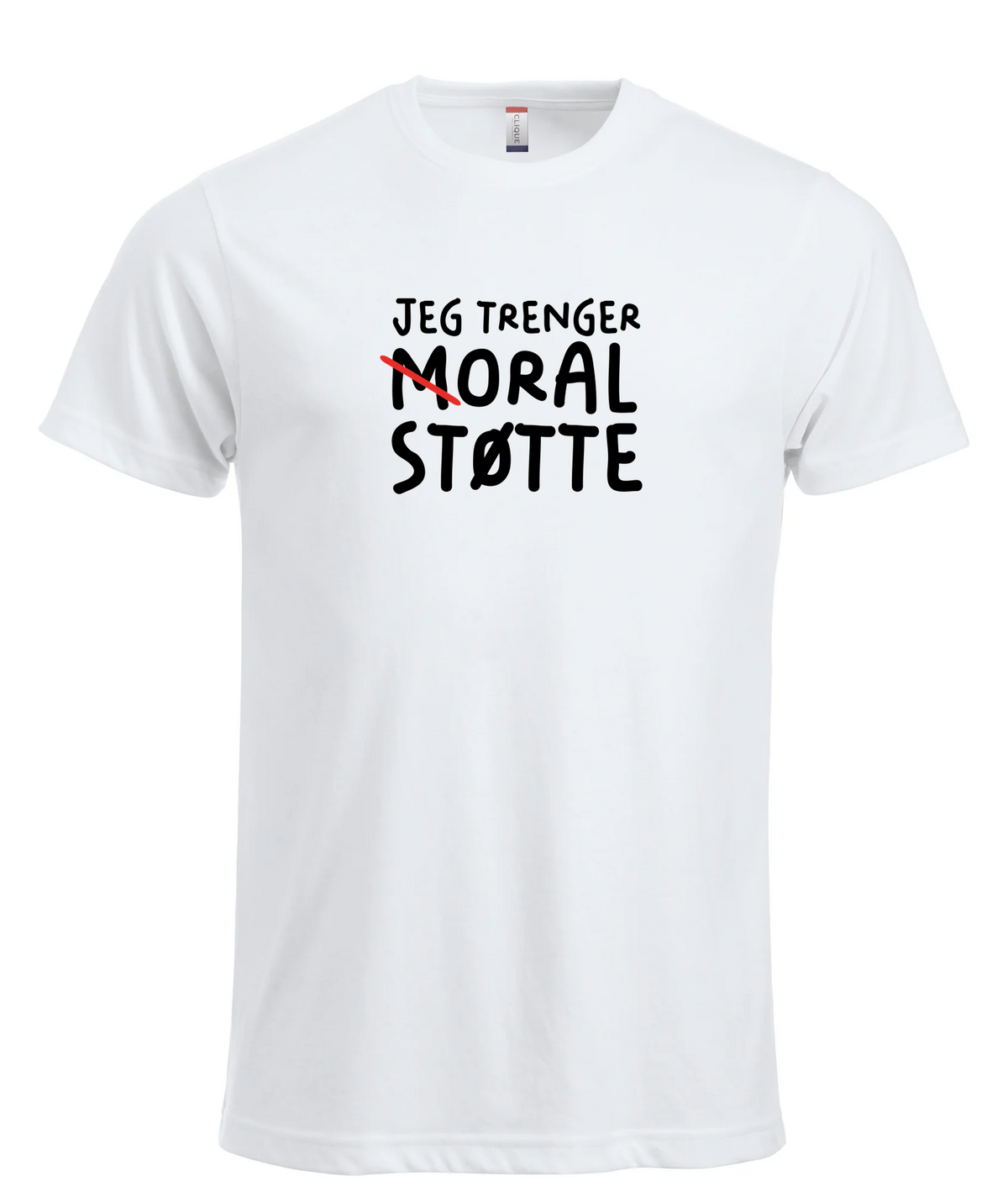Moral Støtte T-skjorte – Hvit – foran