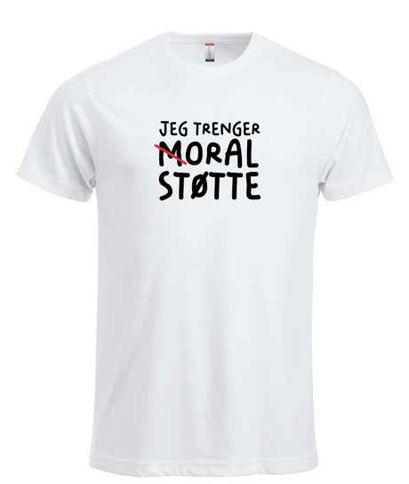 Moral Støtte T-skjorte – Hvit – foran