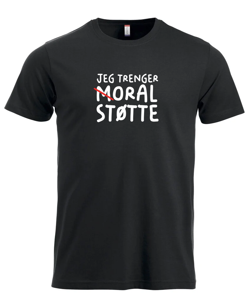 Moral Støtte T-skjorte – Sort – foran