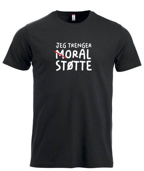 Moral Støtte T-skjorte – Sort – foran