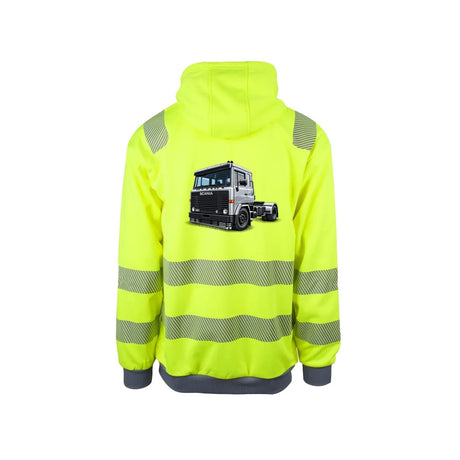 141 V8 Reflekshoodie – Safety Gul – bak