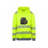 Bjøringsøy Maskin Reflekshoodie – Safety Gul – foran