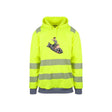 BomberChick Reflekshoodie – Safety Gul – foran