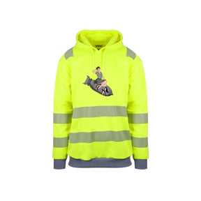 BomberChick Reflekshoodie – Safety Gul – foran