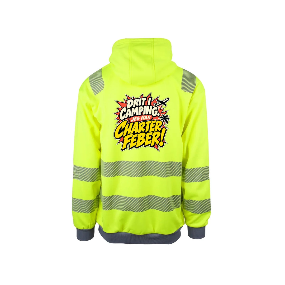 Charterfeber Reflekshoodie – Safety Gul – bak