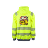 Charterfeber Reflekshoodie – Safety Gul – bak