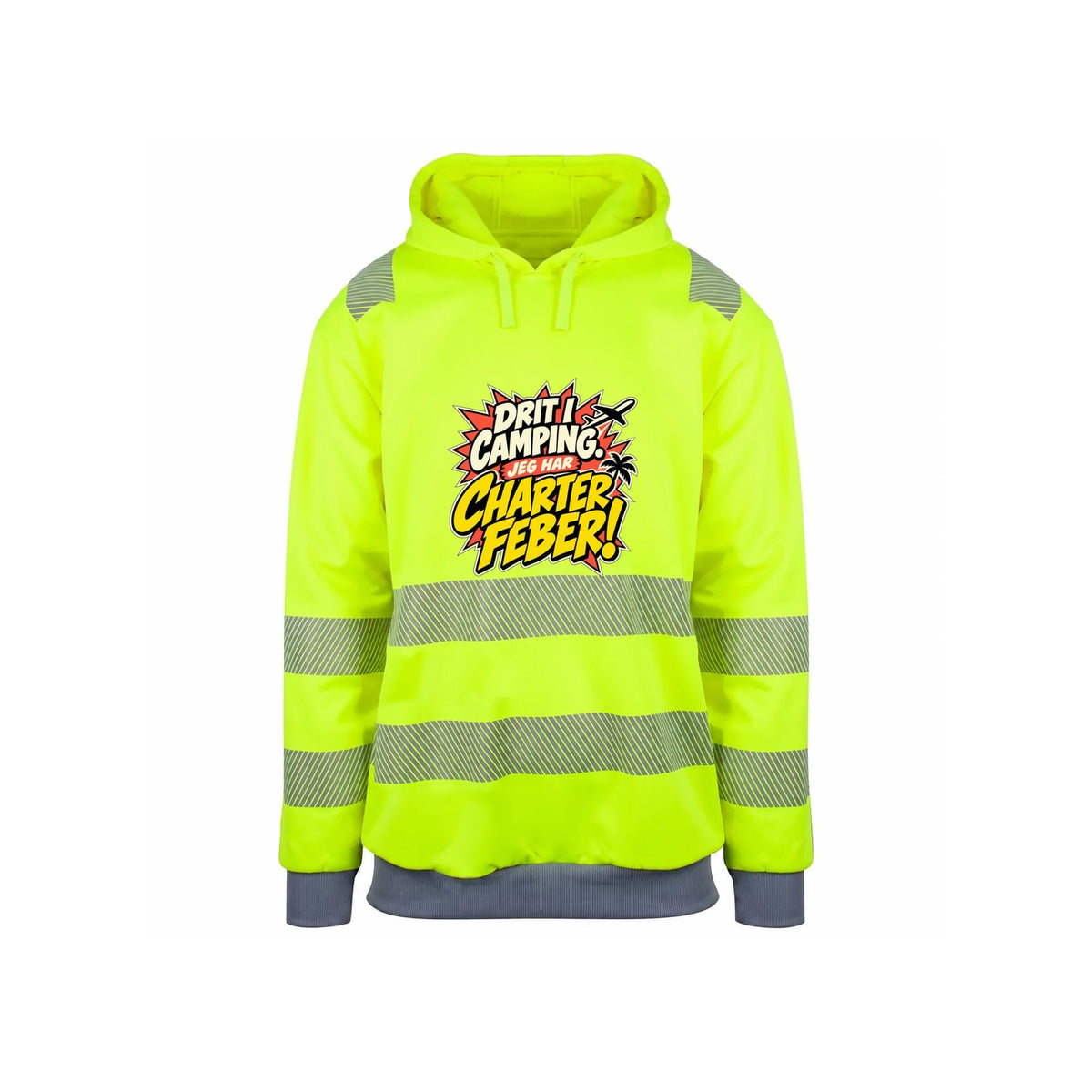 Charterfeber Reflekshoodie – Safety Gul – foran