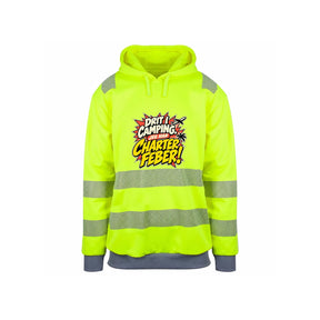 Charterfeber Reflekshoodie – Safety Gul – foran