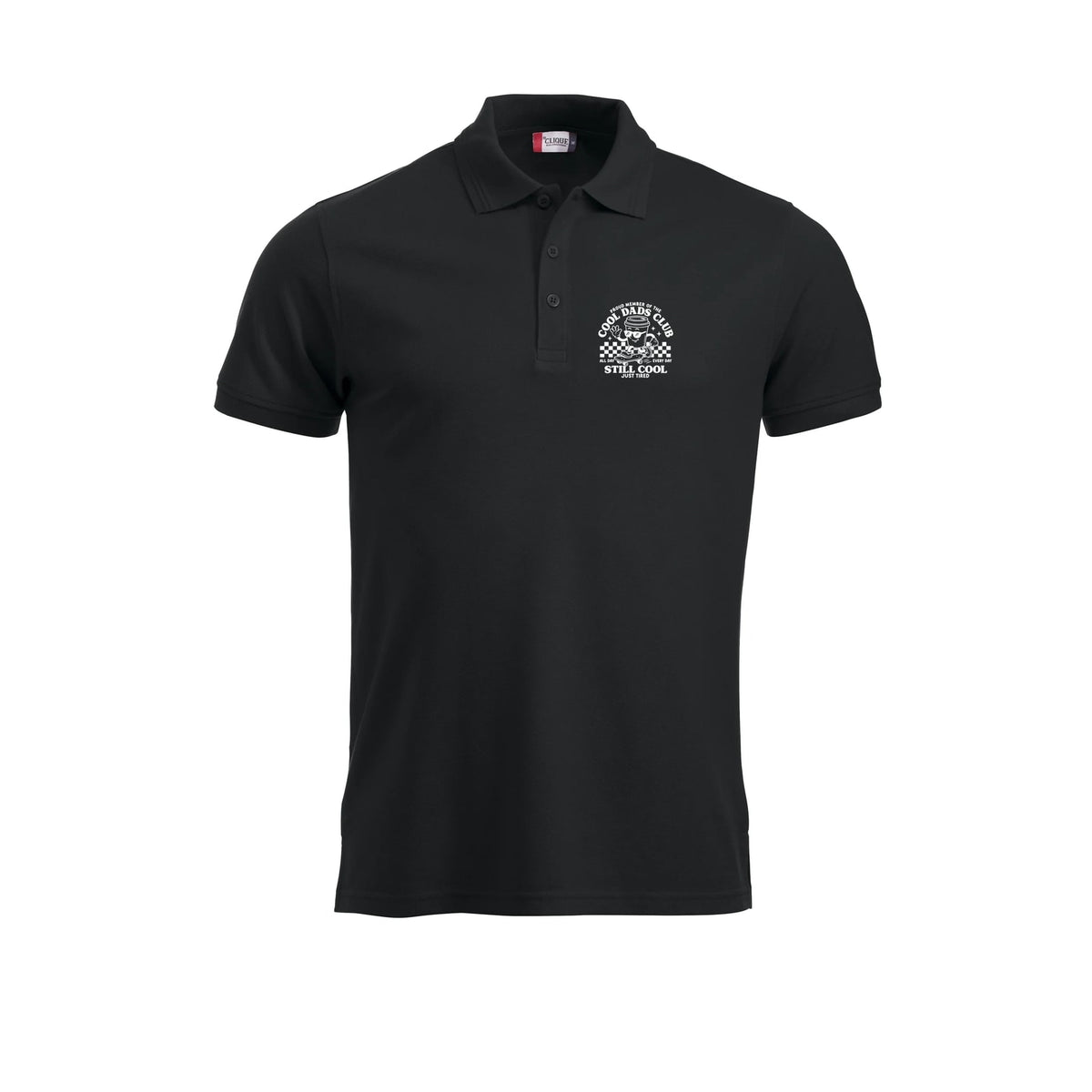 Cool Dads Club Piquetskjorte – Sort – foran