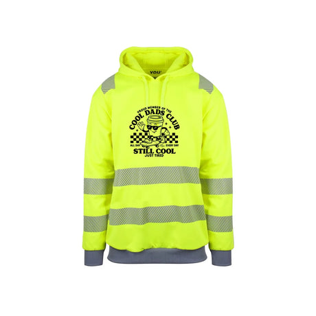 Cool Dads Club Reflekshoodie – Safety Gul – foran