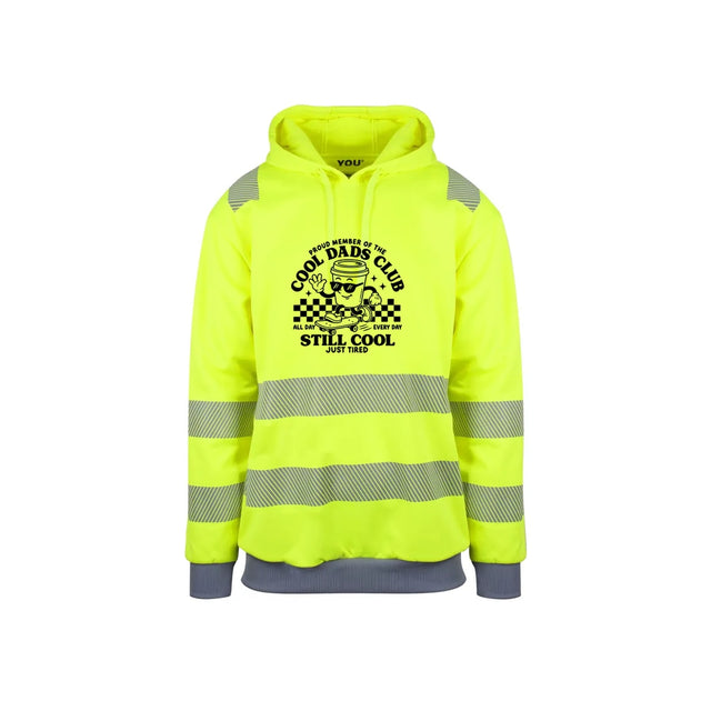 Cool Dads Club Reflekshoodie – Safety Gul – foran
