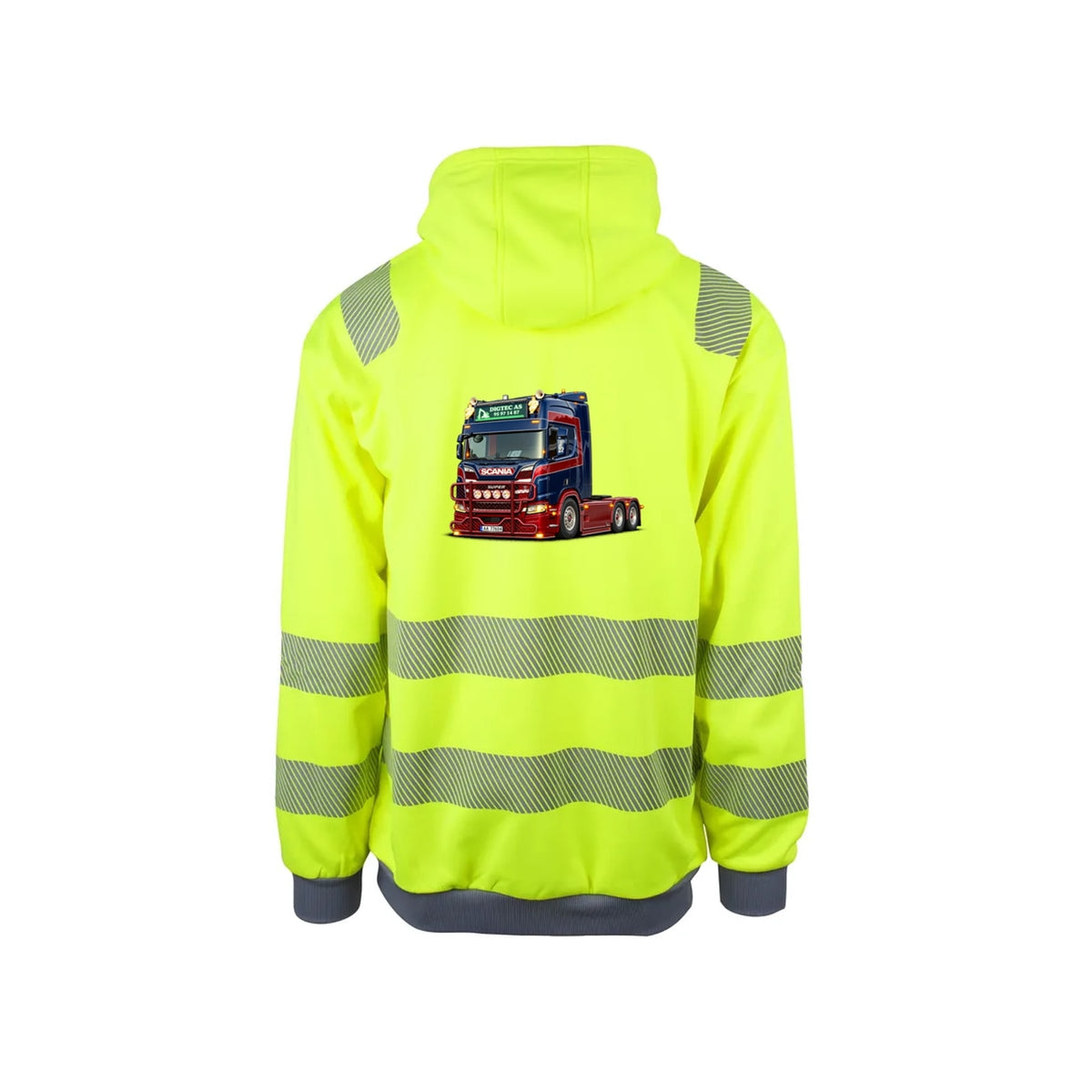 Digtec Vabis Reflekshoodie – Safety Gul – bak