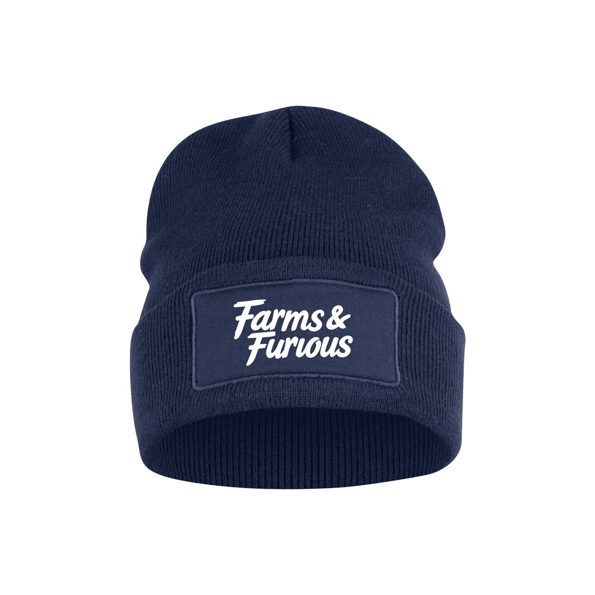 Farms & Furious Strikkalue – Navy – foran