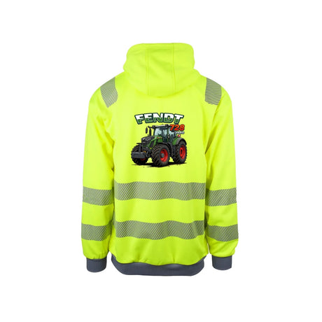Fendt 728 Vario Reflekshoodie – Safety Gul – bak