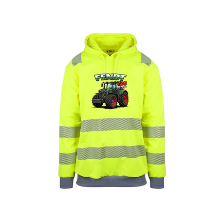 Fendt 728 Vario Reflekshoodie – Safety Gul – foran