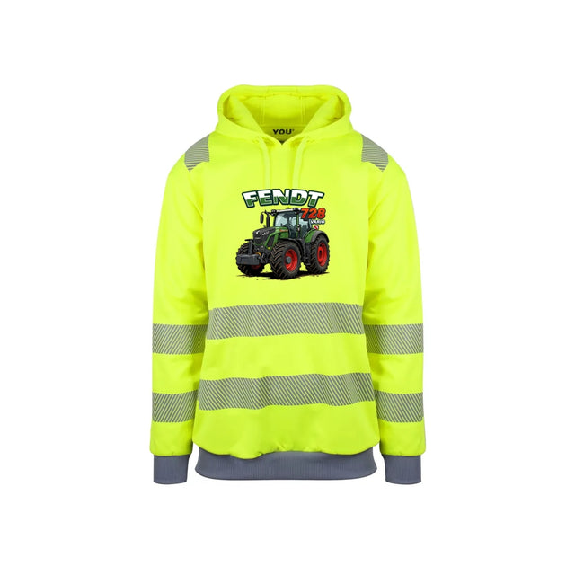 Fendt 728 Vario Reflekshoodie – Safety Gul – foran