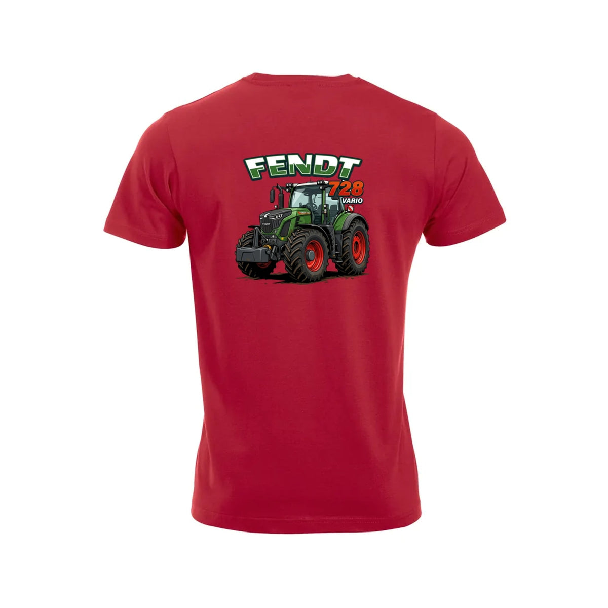 Fendt 728 Vario T-skjorte – Rød – bak