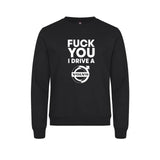 Fuck You I Drive A Volvo HVIT Genser – Sort – foran