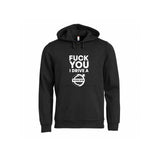 Fuck You I Drive A Volvo HVIT Hettegenser – Sort – foran
