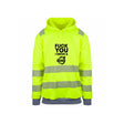 Fuck You I Drive A Volvo HVIT Reflekshoodie – Safety Gul – foran