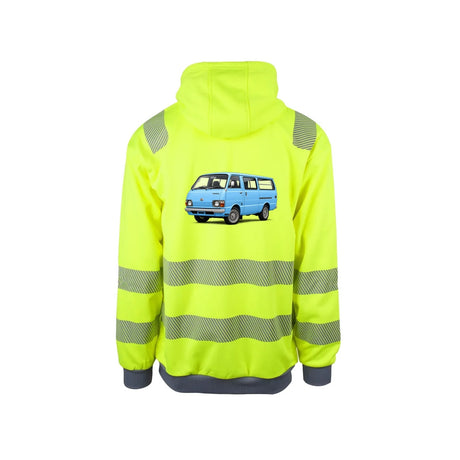 Hiace BabyBlue Reflekshoodie – Safety Gul – bak